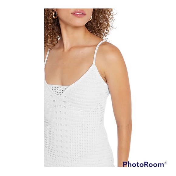 NWT Express Crochet V-Neck Midi Sweater Dress - Picture 2 of 8